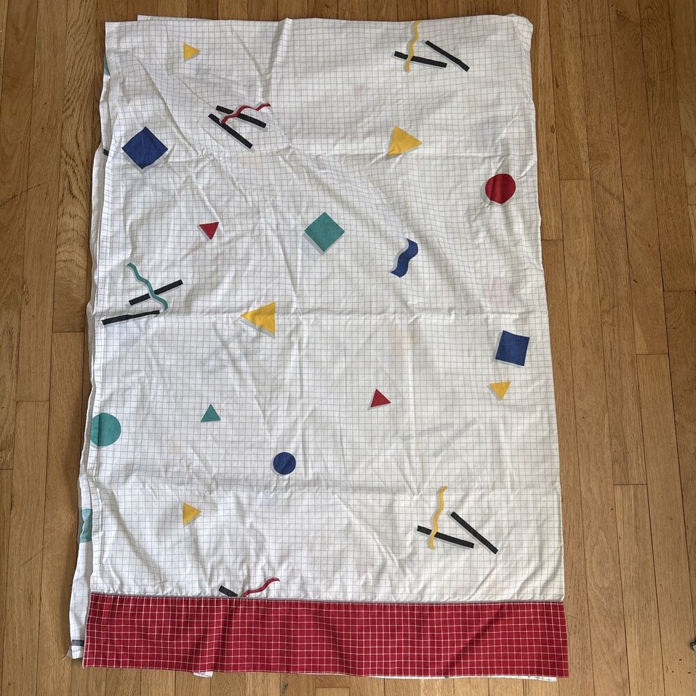 Vintage Cannon 1980s Geometric Twin Flat Sheet - Full House DJ Tanner VGUC